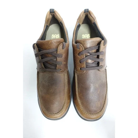 SAS Men Shoes Move On Brown Sz 12 M Medium Leather Lace-Up Comfort Sneakers